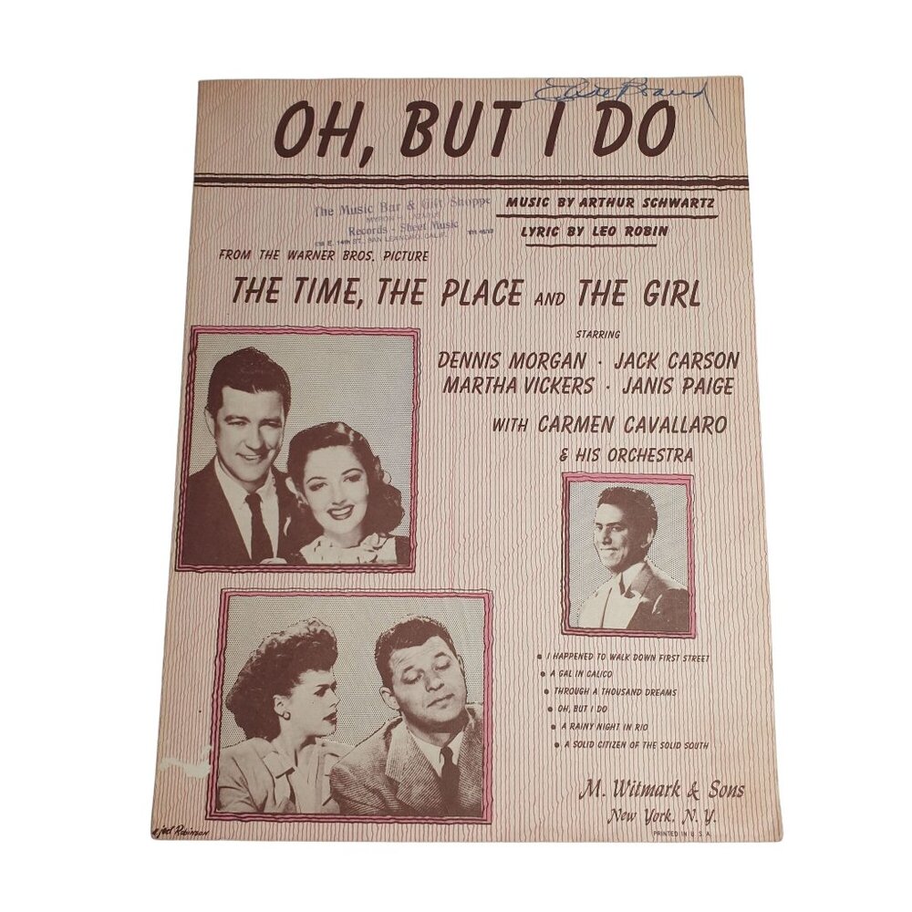 Vintage 1946 Sheet Music Oh But I Do The Time The Place And The Girl Voice Piano